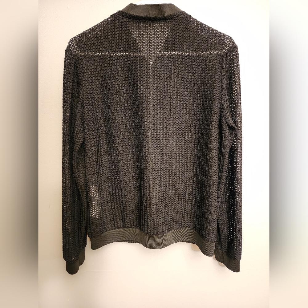 Zara Basic Mesh Net Collection Black Zip-Up Jacke… - image 5